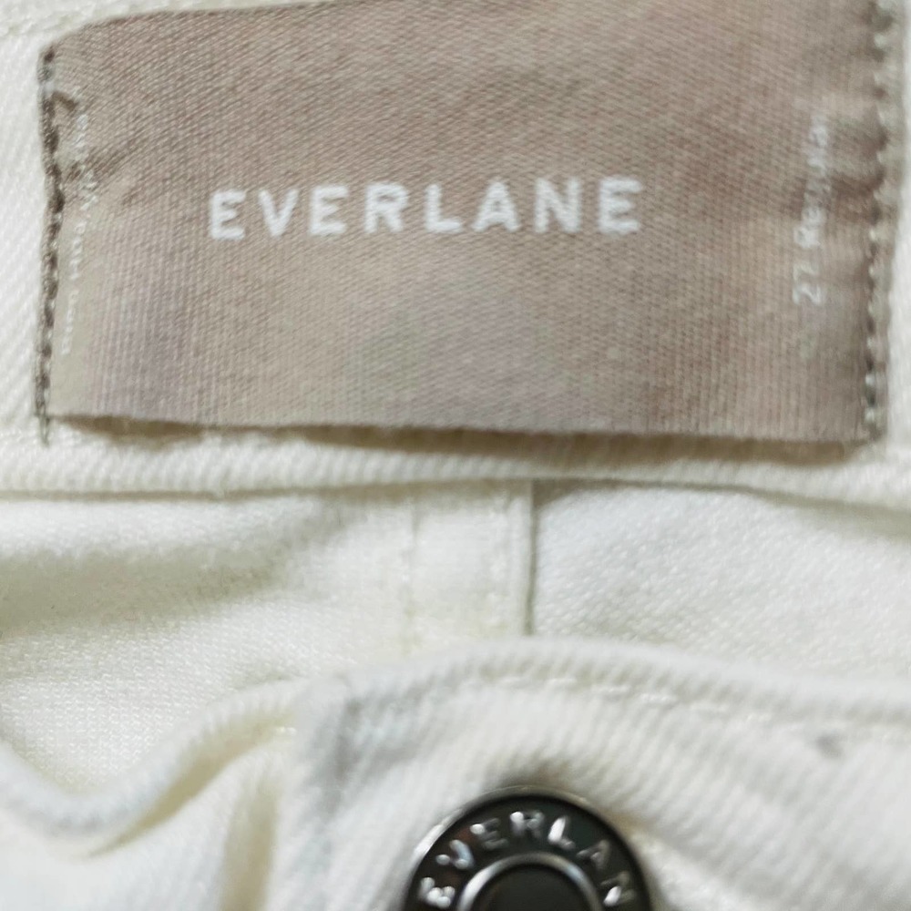 Everlane Crop Kick Flare Raw Hem Jeans White 27 - Picture 4 of 10